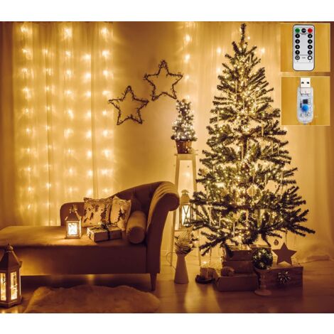 Acquista Luci natalizie per tende String Light 8 modalità con telecomando Luci  decorative per la casa, feste di Natale, luci decorative alimentate tramite  USB