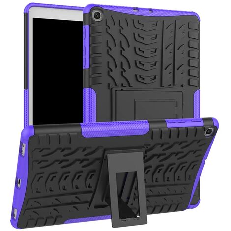 MINKUROW Samsung Galaxy Tab A 10.1 T510/T515 2019 Custodia, Armor Style Pc + Tpu Hybrid Silicone Cover Con Supporto Protettivo Per Samsung Galaxy Tab A 10.1" 2019 Tablet Case (Viola) (1/5)