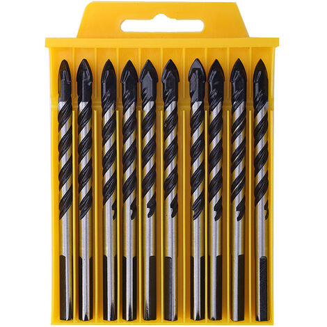 Set Di 10 Punte Da Trapano Φ8mm - Punte Per Trapano Avvitatore E Trapano A Percussione - Speciali Per Cemento, Legno, Plastica E Muratura - Utensili Durevoli - Consegnato In Una Scatola (1/5)