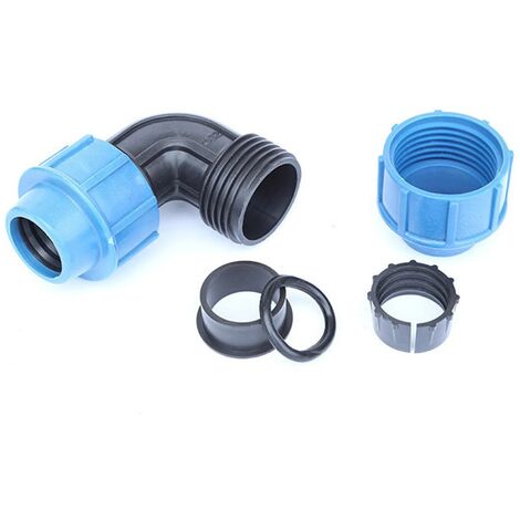 MINKUROW 2 Pezzi In Pe A Gomito Ad Innesto Rapido Maschio Raccordi Per Tubi Irrigazione A Risparmio Idrico Ad Innesto Rapido Gomito Per Irrigazione A Goccia (63 x 1/2 Gomito) (1/5)