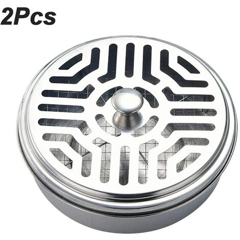 MINKUROW 2 Pezzi Portabobina Rotondo Antiruggine In Acciaio Inossidabile Sandalo Repellente Per Zanzare Con Coperchio Cavo Perfetto Per Casa, Campeggio, Viaggi All'aperto9 (Vero Colore) (1/5)