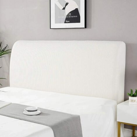 MINKUROW Fodere Per Testiera, Fodere Per Testiera Fodera Per Testiera Trapuntata Fodera Per Testiera In Tinta Unita Fodera Per Testiera Elastica All-Inclusive Per Camera Da Letto Maglione Bianco Crema