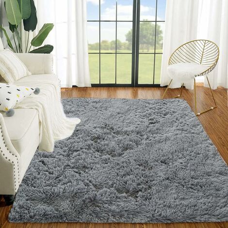MINKUROW Tappeto A Pelo Lungo Moderno Super Morbido, 80x120 Cm, Camera Da Letto Soggiorno Soggiorno Tappeto Antiscivolo Coperta Per Bambini Gioca A Casa Decorare (Grigio) (1/5)