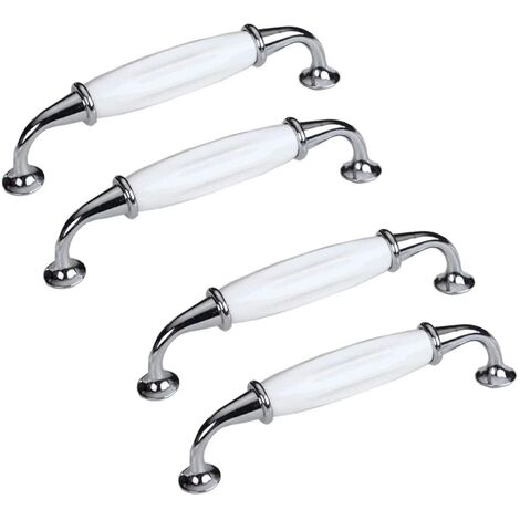 MINKUROW Set Di 4, Pomelli Per Mobili Pomello Per Porta In Ceramica Maniglia In Porcellana Accessori Per Mobili Decorazione Per Ante Del Cassetto Distanza Del Foro Dell'armadio Armadio 128 Mm