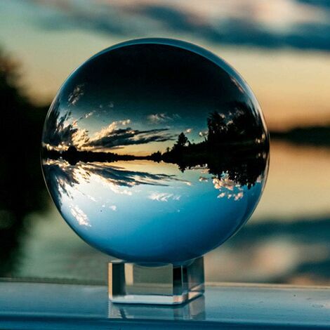 MINKUROW K9 Sfera Di Cristallo Con Foto Palla Di Neve, Sfera Di Vetro Trasparente Da 8 Cm Sfera Della Fortuna Con Supporto In Vetro, Sfera Fotografica Per La Decorazione Del Desktop Fotografia Di Comp (1/5)