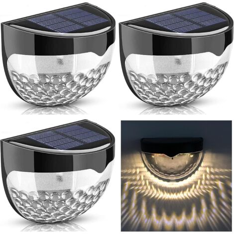 MINKUROW Lampada Da Parete Solare A Led, Ip65 Luci Solari Impermeabili Recinzione Esterna Lampade Solari Illuminazione Decorazione Per Giardino Garage Balcone Parete Scale Percorso Cortile, Confezione (1/5)
