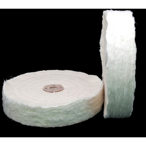 MINKUROW 150 Mm Premium Extra Spesso Lucido Panno Bianco Super Morbido Mola Per Lucidatura (Spessore 25 Mm) Per Levigatrice Da Tavolo Con Foro 16 Mm – 1 Pezzo