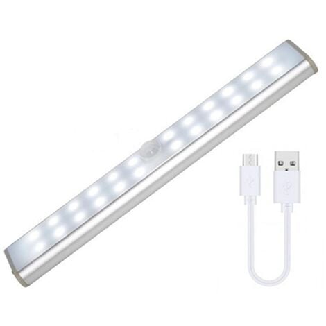 MINKUROW Lampada Per Armadio, Tanbaby Led Sensore Di Movimento Luce Con 24  Led, Ricarica Usb Luce