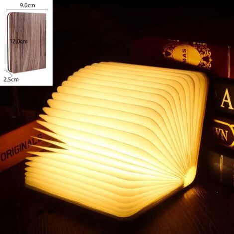 Lampada Libro USB Ricaricabile, Lampada a Forma di Libro, Luce LED di  legno, Decorativi Lampada da Tavolo -1000mAh Mini Lampada a Libro :  : Illuminazione