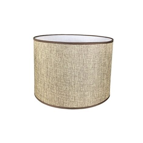 MINKUROW Paralume Cilindro In Tessuto Di Lino Fatto A Mano, Per Lampada Da Tavolo, Lampada A Sospensione, Lampada Da Terra (Caffè, Diametro 22 Cm X Altezza 17 Cm)