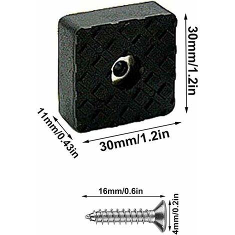 Antiscivolo Antivibrazione In Gomma Nera 35x70 Mm. Spessore 2, 5 Mm. 4 Pz.