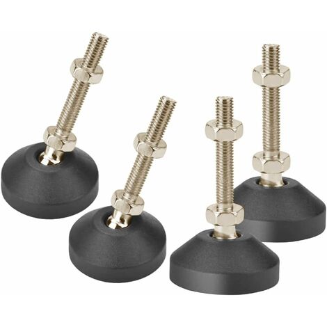 MINKUROW Gamba Regolabile, 4 Pezzi Piedini Di Livellamento In Acciaio Inossidabile Pesanti Viti Di Regolazione Angolo Antiscivolo M10 X 30 Mm Con Dado A T Per Mobili