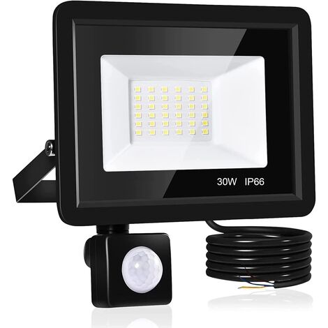 MINKUROW 30w Sensore Di Movimento Luce Di Inondazione A Led, 6500k Super Bright 3000lm Faretto A Led Per Esterni, Ip66 Luce Di Sicurezza Bianca Fredda Impermeabile Per L'illuminazione Stradale Del Gar (1/5)