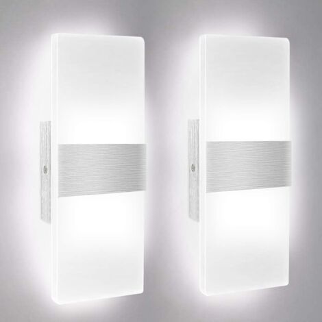 MINKUROW Lampada Da Parete Per Interni A Led Da 2 Pezzi, Lampada Da Parete In Acrilico Lovebay 12w Bianco Freddo 6000k, Lampada Da Parete Per Soggiorno, Camera Da Letto, Corridoio, Bagno Dal Design Mo (1/5)