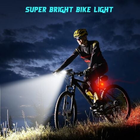 MINKUROW Set Di Luci Per Bici Luce Anteriore A Led Ricaricabile Con Sensore Automatico 3