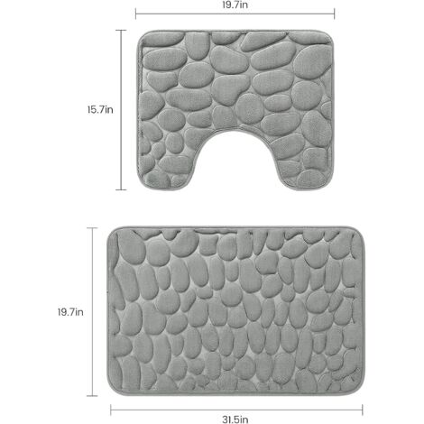 3 Pezzi Set Di Tappeti Da Bagno In Schiuma Di Memoria, Tappeto Da Bagno  Antiscivolo, Tappeto A Forma Di U Per Il Water, Morbido E Confortevole  Tappeto Per La Doccia, Tappeto Da