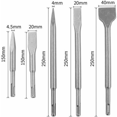 MINKUROW 5 Pezzi Set Di Punte Per Trapano A Scalpello Fessura Per Pareti Piastrelle Cemento