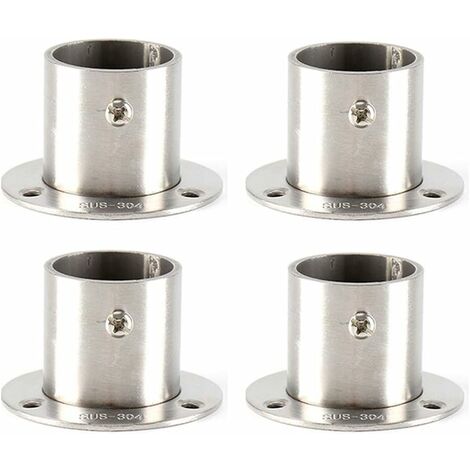 MINKUROW 4 X Staffa Per Asta Armadio Con Viti, Staffa Per Morsetto Per Guardaroba, Staffa Per Flangia Con Morsetto Rob, Staffa Per Asta Per Tende Da 25 Mm, Staffa Per Asta Per Armadio, Staffa Per Asta