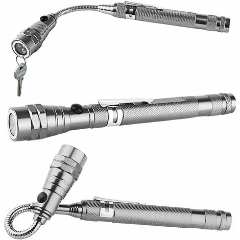 MINKUROW 'Magic Light' Torcia A Led Con Magnete Allungabile Flessibile Impermeabile Rosso - Lampada Manuale Telescopica Fino A 56 Cm Con Batteria Piccola E Potente - Luci Per Attrezzi Per Officine Aut (1/3)