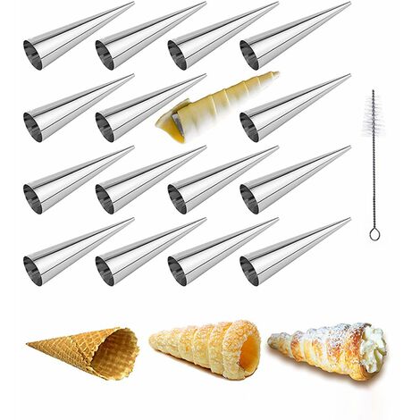 MINKUROW Gelato Stampo Croccante Pasticceria Bigodino Conico Croissant Pane Strumento Acciaio Inossidabile Blu 430 Dimensioni (1/5)