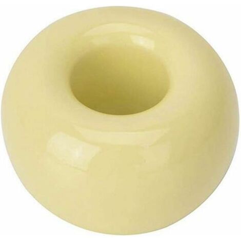 MINKUROW Portaspazzolino In Ceramica, Portaspazzolino Con Base A Forma Di Ciambella Portaspazzolino Per Doccia Bagno Domestico Adatto Per Penne Rasoio Manuale Spazzolino Giallo (1/5)