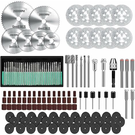 MINKUROW Set Di Accessori Per Utensili Rotanti Da 147 Pezzi Utensili Professionali Per Levigatura, Taglio E Lucidatura Utensili Multifunzionali Per Micro-Lucidatura, Levigatura E Foratura Utensili Per (1/5)