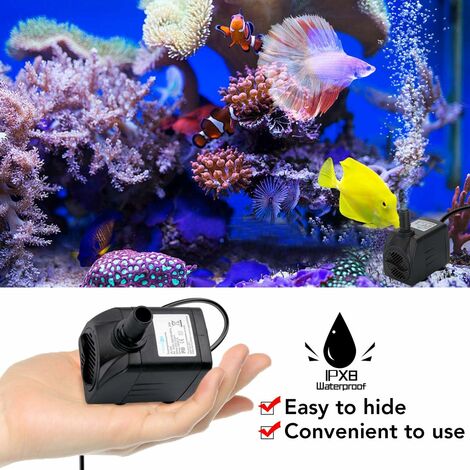 MINKUROW Mini Pompa Ad Acqua, Pompa Ad Acqua Sommergibile 25w 1800l/H 220v  1.5m Pompa Regolabile Con Motore Brushless Sommergibile Per Fontane Da  Tavolo, Laghetti Per Acquari, Giardini Acquatici E Sis