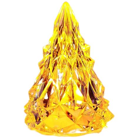 MINKUROW Lampada Led A Forma Di Piramide Di Cristallo Lampada A Candela Lampada Da Notte Decorazione Tavolo Da Pranzo Di Casa Dimensioni: 8,5 X 6,5 Cm, Colore Chiaro Giallo Caldo (1/5)