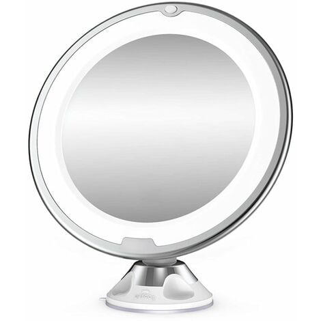 MINKUROW Specchio Per Trucco Con Ingrandimento 10x Con Vera Luce Naturale E  Ventosa Di Bloccaggio - Specchio
