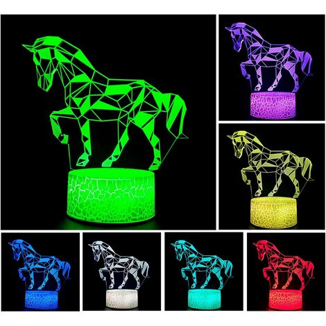 MINKUROW 3d Unicorn Led Night Light Con Telecomando, 16 Colori  Selezionabili, Interruttore Touch Dimmerabile, Regalo Di