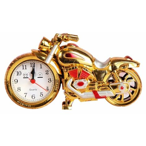 MINKUROW Sveglia A Forma Di Moto Retrò Creativa Per La Casa E L'ufficio Sveglia Per Moto Vintage (Oro E Rosso) (1/5)