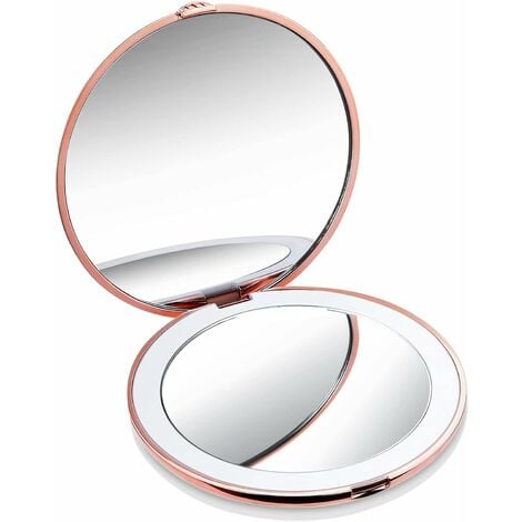 MINKUROW Specchio Tascabile Illuminato, Ingrandimento 1x/10x - Specchio Da  Trucco A Led Con Luce Naturale, 10