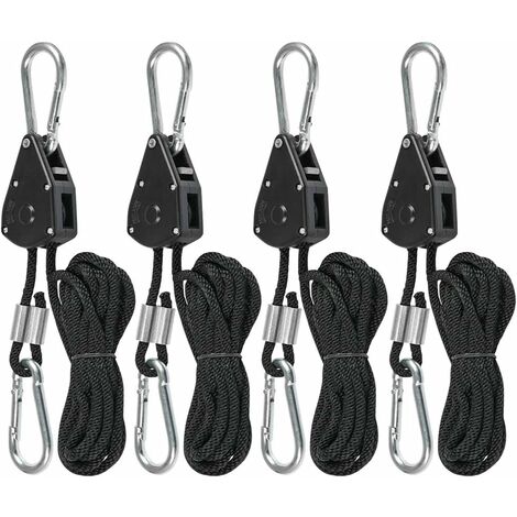 MINKUROW Corde A Cricchetto Da 4 Pezzi Con Ganci Per Lampada O Piante, Corda A Gancio Regolabile Lunga 220 Cm (2 Paia) (1/5)