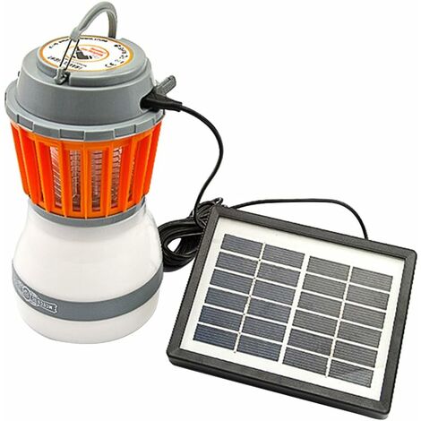 MINKUROW Luce Da Campeggio Solare Portatile - Ricaricabile Tramite Usb - Repellente Per Zanzare, Con Pannello Solare + Cavo Usb, 17 X 9,5 Cm / 6,69 x 3,74 Pollici