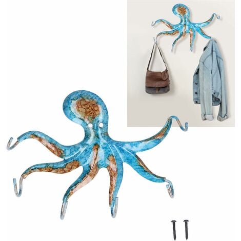 MINKUROW Octopus Wall Hook, Octopus Wall Hook Octopus Key Hooks  Appendiabiti A Parete Gancio Decorativo Per