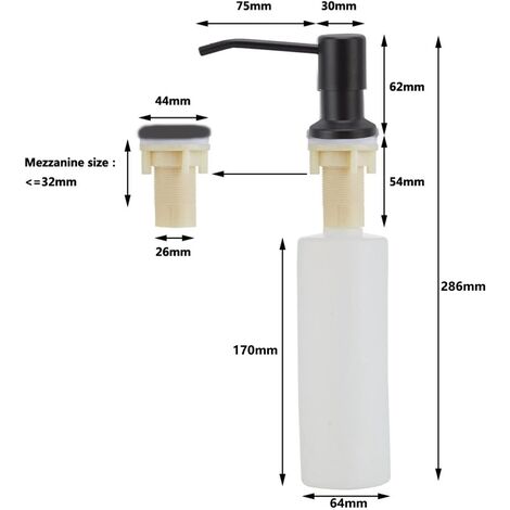 MINKUROW Dispenser Di Sapone Per Piatti Da Cucina, Dispenser Di Sapone  Integrato Con Rotazione A 360°, 500 Ml, Dispenser Di Sapone In Acciaio