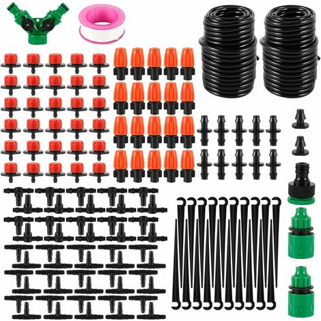 MINKUROW Kit Di Irrigazione A Goccia Da 149 Pezzi, Kit Di Irrigazione A Goccia Automatico, Sistema Di Irrigazione Da Giardino Con Tubo Da 30 M, Sistema Di Irrigazione A Goccia Per Giardino, Prato, Pia (1/5)