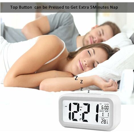 Batteria Sveglia digitale per camera da letto, Display Lcd Sveglia da  comodino con snooze