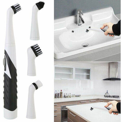 MINKUROW Spazzola Per La Pulizia Elettrica Strumento Per La Pulizia Dell'oscillazione Elettrica Spazzola Per La Casa Per La Cucina Del Bagno Con 4 Teste