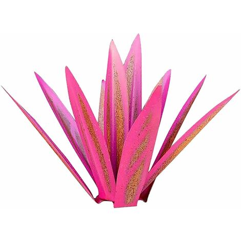 MINKUROW Scultura Rossa Tequila Rustica - Decorazione Artistica Statua Home Deco, Figurine Da Giardino, Ornamenti Per Prato, Pali Da Giardino, Piante Di Agave In Metallo Per Cortile Esterno 27 Cm