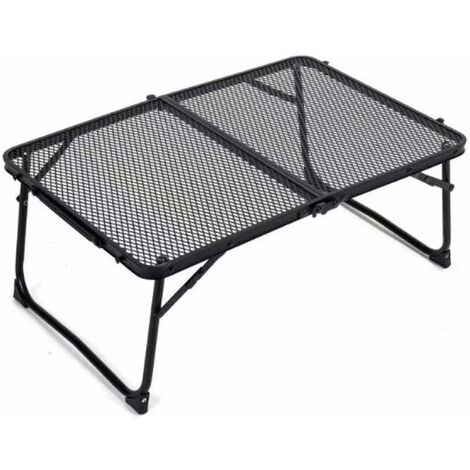 MINKUROW Mini tavolo da campeggio, tavolino da caffè, tavolo da esterno, pieghevole, scrivania, leggero, custodia, campeggio, all'aperto, attrezzatura da campeggio, acciaio, nero (1/5)