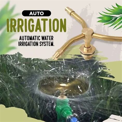 360° IRRIGATORE AUTOMATICO 3- Braccio Rotante Acqua Prato Giardino