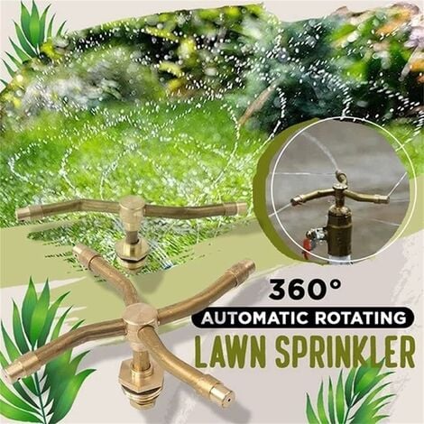 360° IRRIGATORE AUTOMATICO 3- Braccio Rotante Acqua Prato Giardino