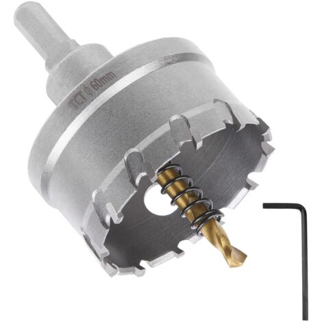 Sega a tazza bimetallica MINKUROW, carburo TCT in acciaio inossidabile di grado industriale da 60 mm, sega a tazza in lega di acciaio ad alta velocità per metallo, lega di alluminio, plastica, legno (1/5)