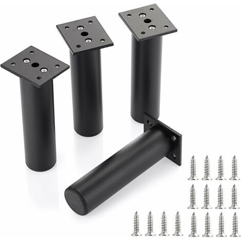 gambe regolabili per mobili, gambe del letto, gambe per mobili, in lega di alluminio, per base letto, armadio, tavolo (nero, altezza 150 mm) (1/5)