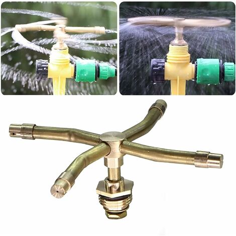 Spruzzatore rotante automatico a 4 bracci, sistema di irrigazione rotante a 360 gradi Testa dell'irrigatore, ampia area di copertura, irrigazione del prato del giardino, ugello dell'irrigatore rotante (1/5)