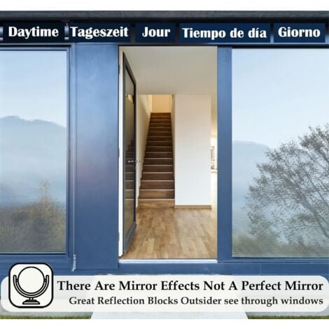 MINKUROW Privacy Window Film Mirror Film One Way Window Film Anti Calore  Anti UV Elettrostatico Protezione