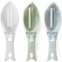 MINKUROW 3 Pezzi Di Raschietto Per Squame Di Pesce, Squame Di Pesce, Coltello Per Squamare I Pesci, Rimozione Dei Pesci Per La Casa, Cucina, Ristorante (Bianco, Verde, Blu)