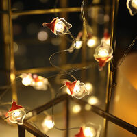 MINKUROW Led String String Lights, 2m 20 Led Christmas Decoration Light, Santa Head String Light, Per La Casa E La Decorazione Del Giardino Di Natale (Set Di 2-Santa Head)