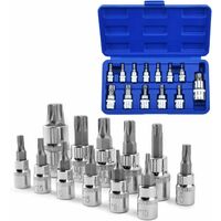 Set di bussole da 13 pezzi da 1/4" 3/8" e 1/2" T8-T70